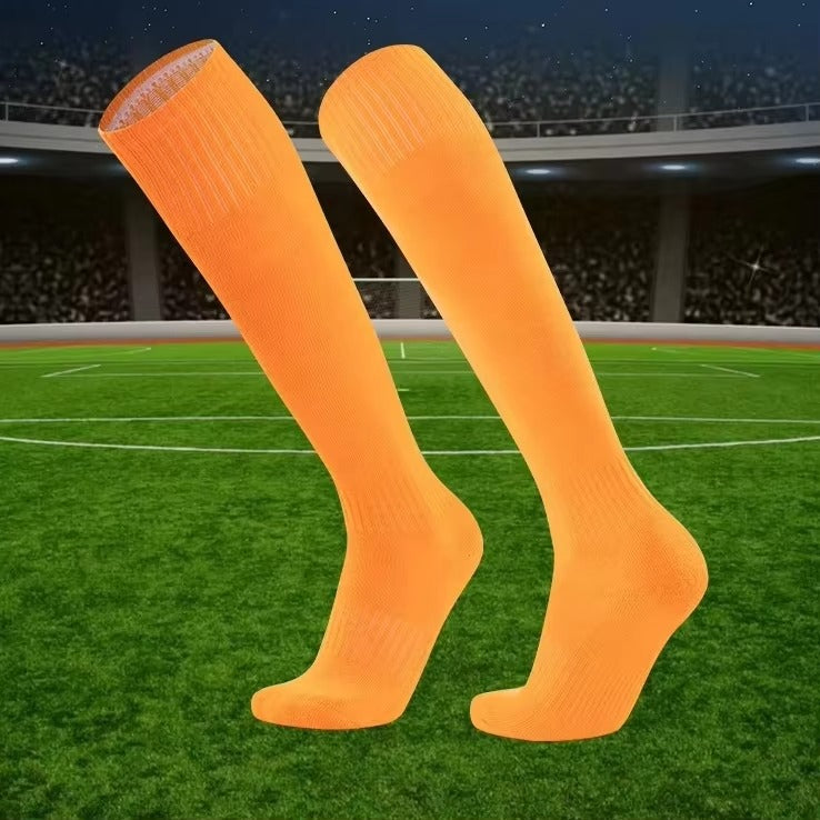 Adult non-slip towel bottom thick long tube socks – solid color, sport, football & basketball