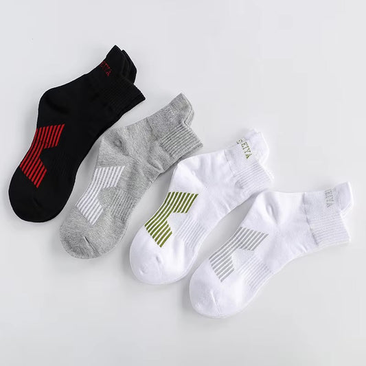 Unisex black gray sport ankle socks – athletic cotton, padded