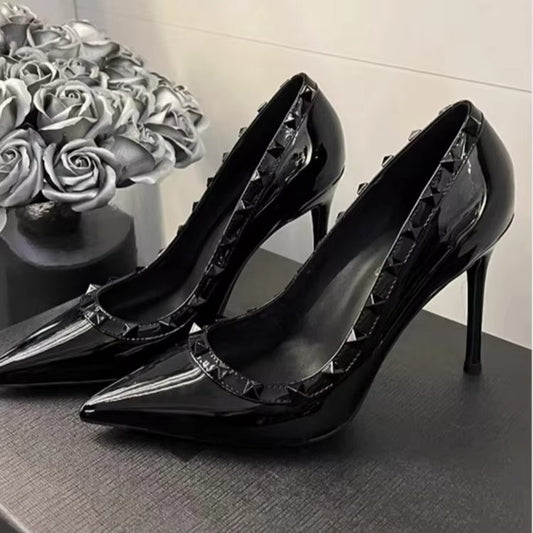 2158 black women's high heels – 7cm, lady, business, sexy, pure black