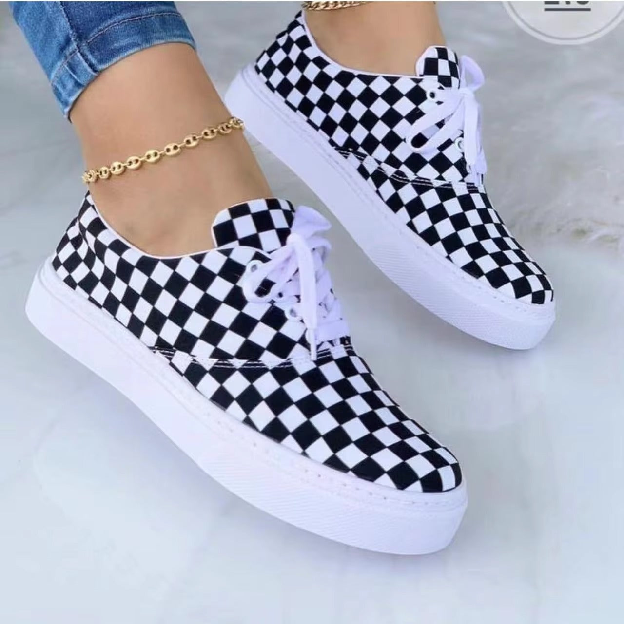 Women's cartoon graffiti casual sneakers 183