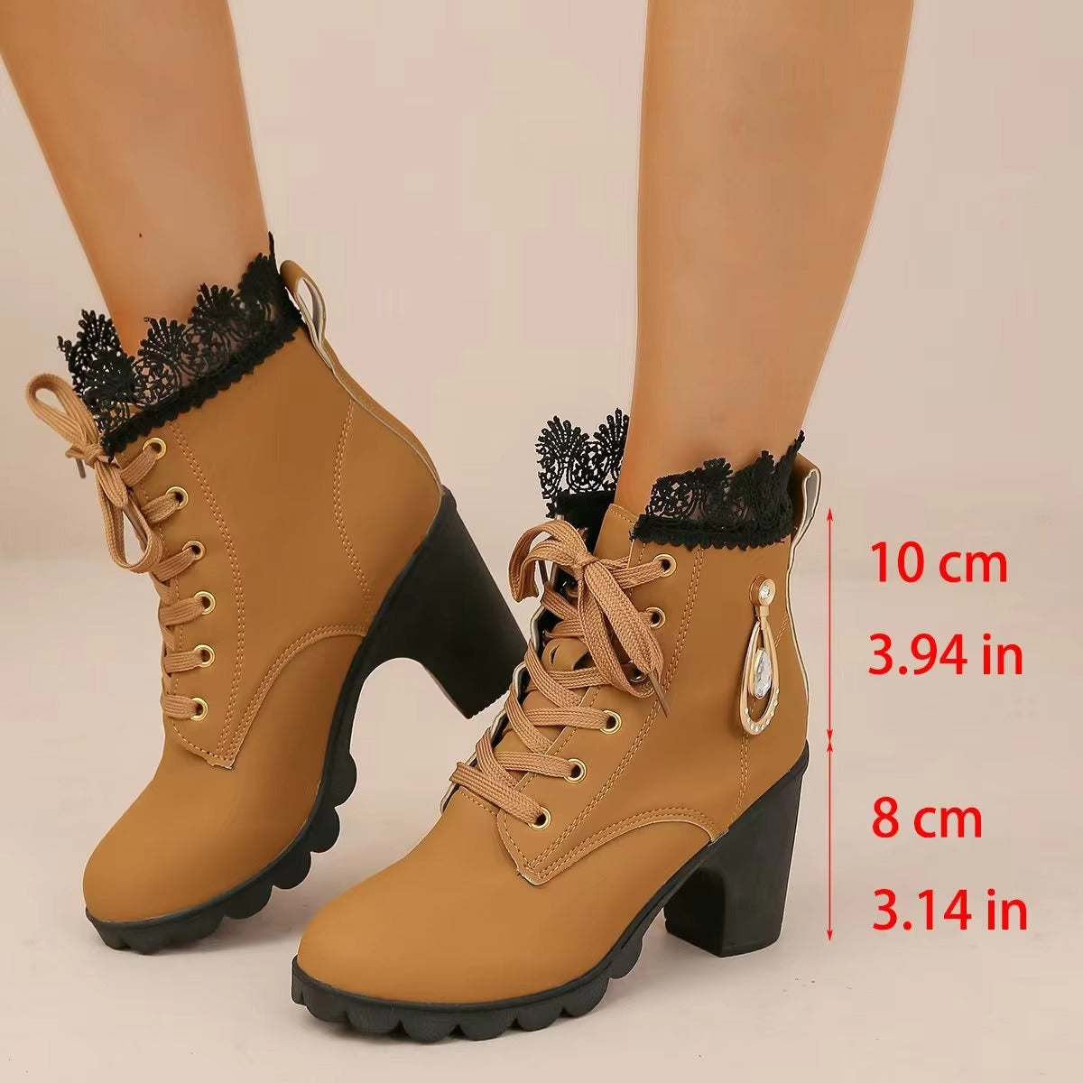 504 sexy lace suede ankle boots – lady, size 35-42, studded heeled, 2025 new design