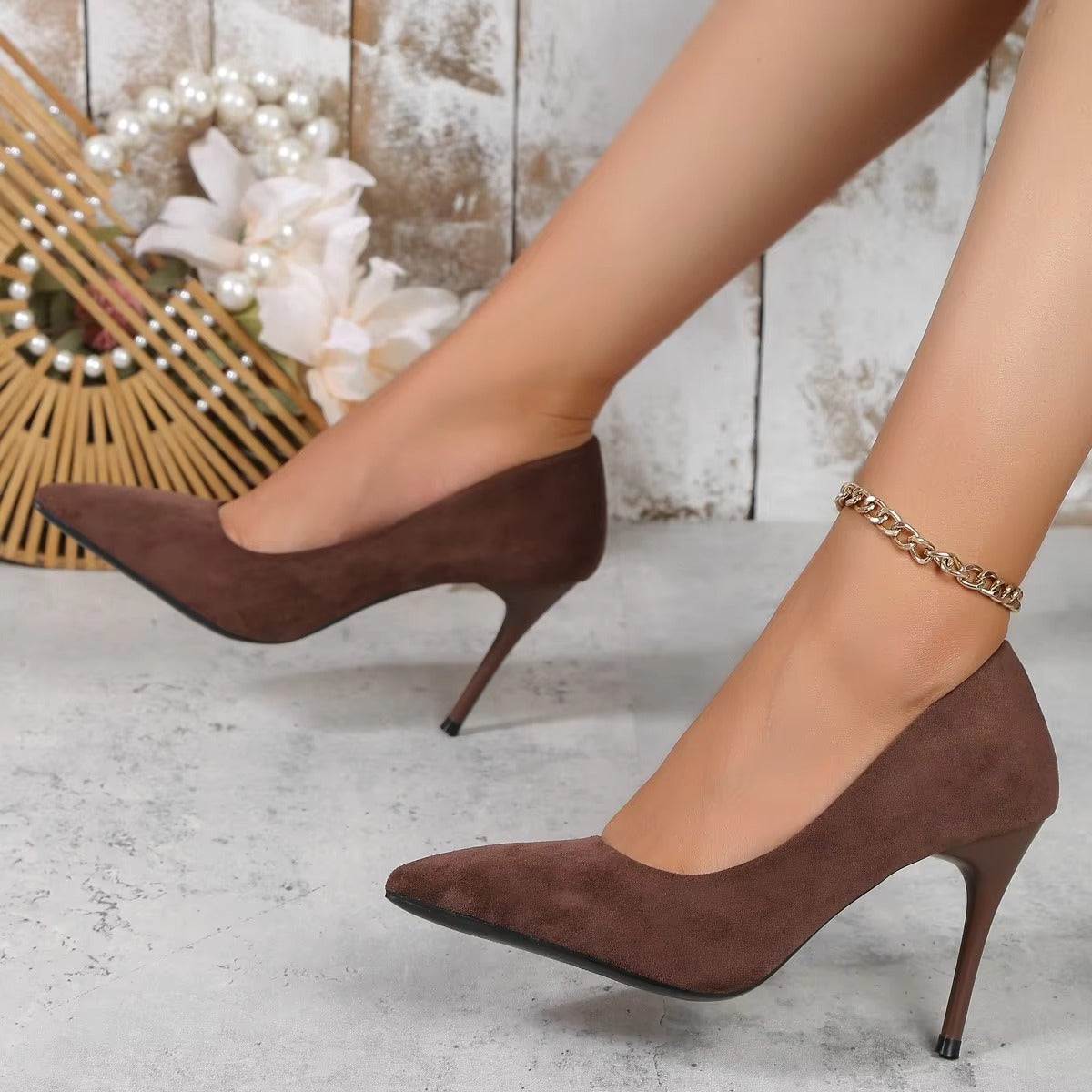 0901 sexy design women's high heels – 4 colors, lady, business, solid suede, super thin heel, size 35-43