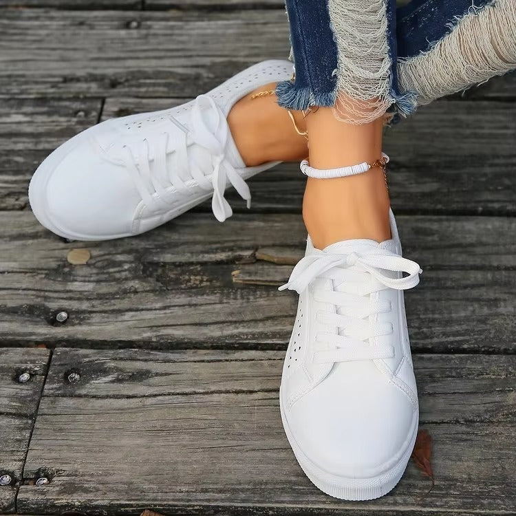 Large hollow breathable soft-sole women's casual shoes 060-2 – new board shoes