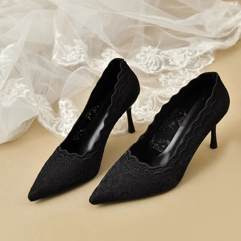 108-1 lace bridal shoes – 8cm heels, 2025 new, size 35-42, factory direct