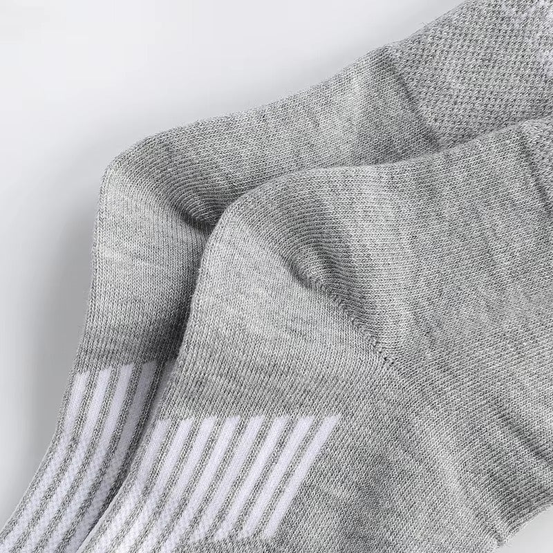 Unisex black gray sport ankle socks – athletic cotton, padded