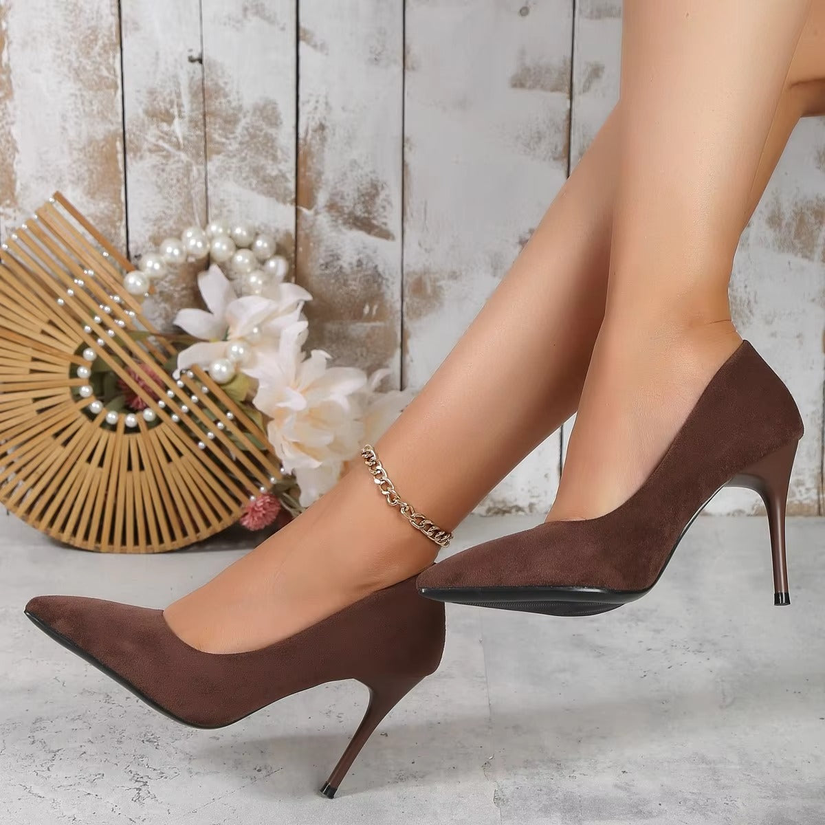 0901 sexy design women's high heels – 4 colors, lady, business, solid suede, super thin heel, size 35-43