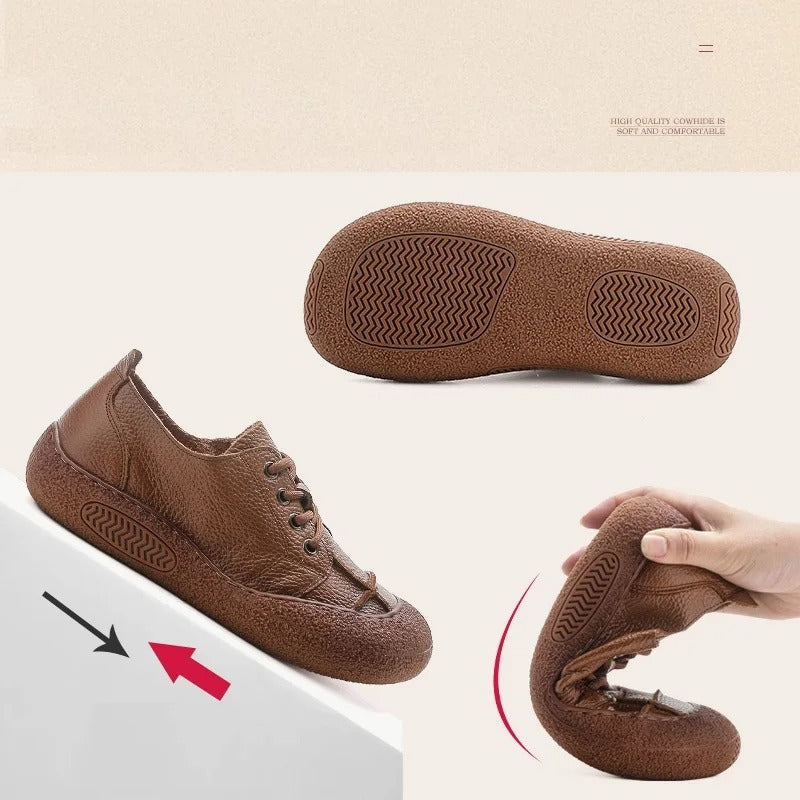 2025 trendy real leather flats – women's tied-up, handmade, driving moccasins, oxfords, rubber sneakers