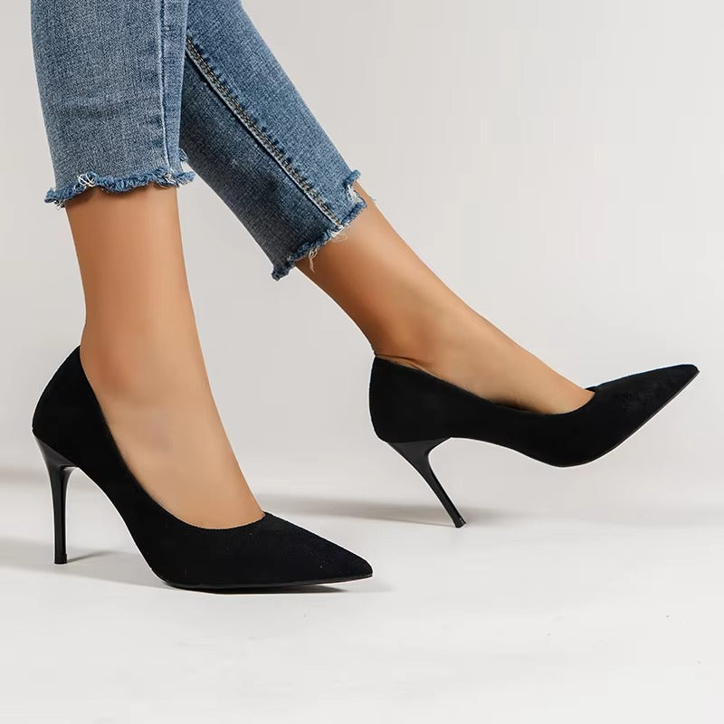 0901 sexy design women's high heels – 4 colors, lady, business, solid suede, super thin heel, size 35-43