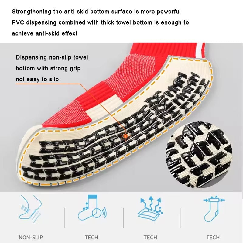 Football anti-slip grip socks – custom logo, high quality, professional athletic sport socks