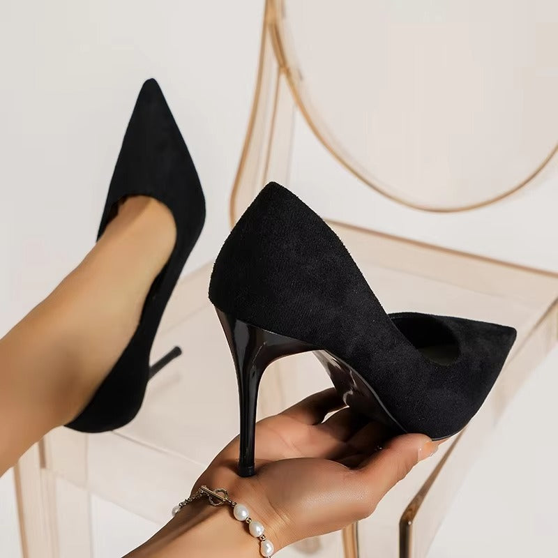 0901 sexy design women's high heels – 4 colors, lady, business, solid suede, super thin heel, size 35-43