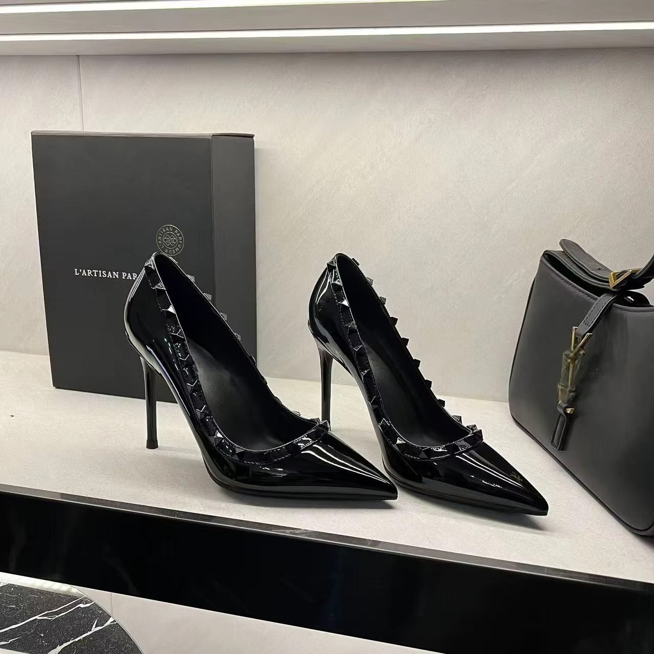 2158 black women's high heels – 7cm, lady, business, sexy, pure black
