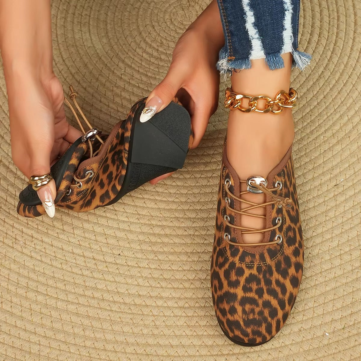 986 new flat leopard print casual shoes – women's, 2025 latest, size 36-43, factory direct