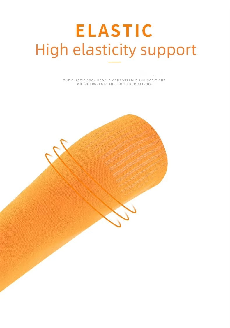 Adult non-slip towel bottom thick long tube socks – solid color, sport, football & basketball